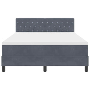 Boxspringbett Dunkelgrau Samt 140x200 cm mit Matratze