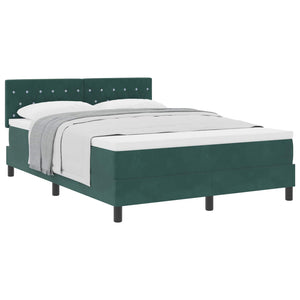 vidaXL Lit coffre avec matelas Vert foncé 140 x 200 cm Velours