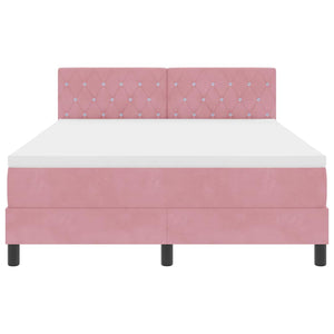 Boxspringbett Rosa 140x200 cm Samt mit Matratze
