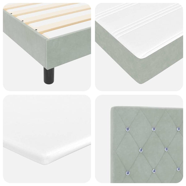 Boxspringbett mit Matratze Hellgrau Samt 160x200