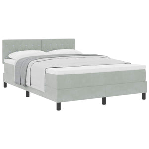 Boxspringbett mit Matratze Hellgrau Samt 160x200