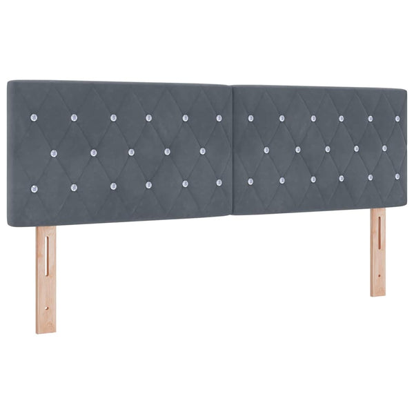 Boxspringbett mit Matratze Dunkelgrau Samt 160x200