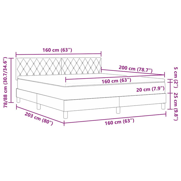 Boxspringbett mit Matratze Dunkelblau 160x200 cm