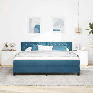 Boxspringbett Dunkelblau 180x200 cm Samt