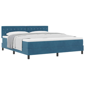 Boxspringbett Dunkelblau 180x200 cm Samt