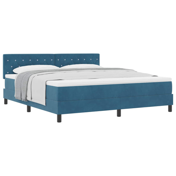 Boxspringbett Dunkelblau 180x200 cm Samt
