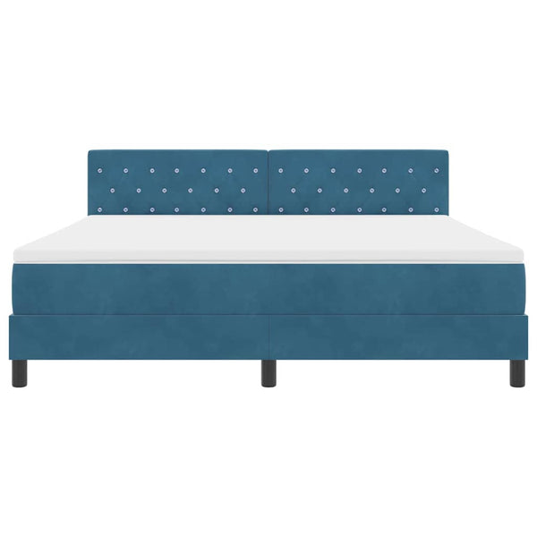 Boxspringbett Dunkelblau 180x200 cm Samt
