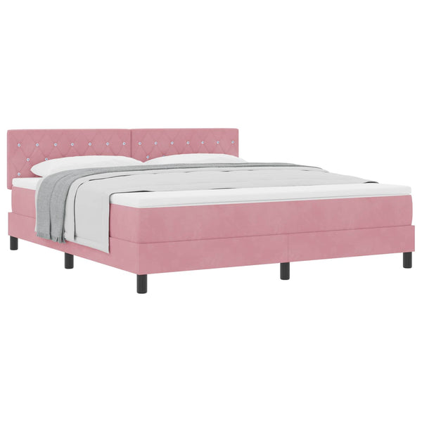 Boxspringbett Rosa Samt 180x200 cm