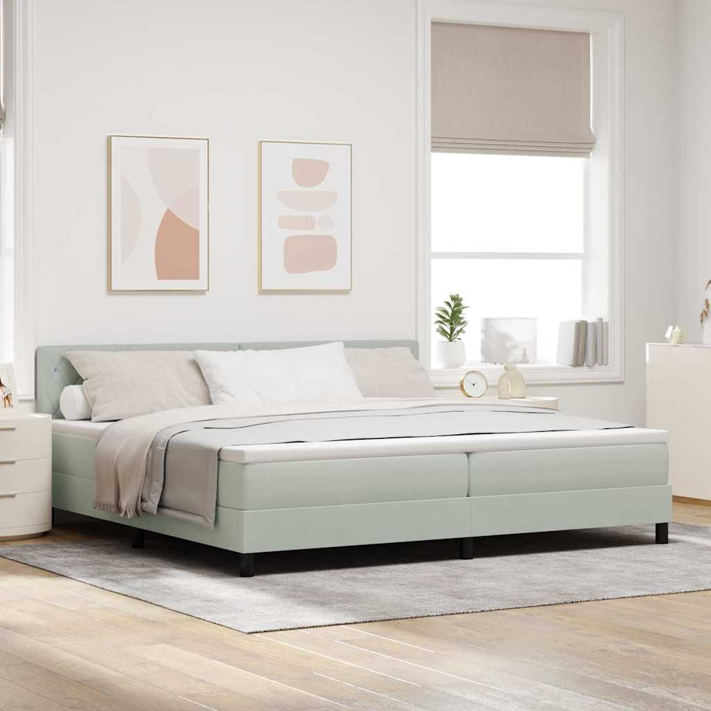 Boxspringbett mit Matratze Hellgrau 200x200 cm