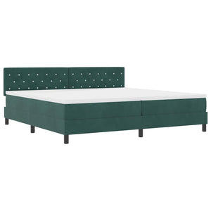 vidaXL Lit tapissier avec matelas Vert foncé 200 x 200 cm Velours