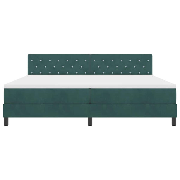 vidaXL Lit tapissier avec matelas Vert foncé 200 x 200 cm Velours