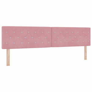 vidaXL Lit continental avec matelas et tête de lit velours rose 200 x 200 cm