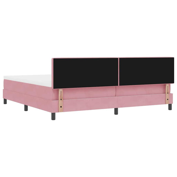 vidaXL Lit continental avec matelas et tête de lit velours rose 200 x 200 cm