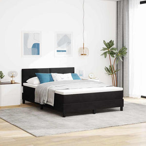 Boxspringbett mit Matratze Schwarz 140x190 cm Samt