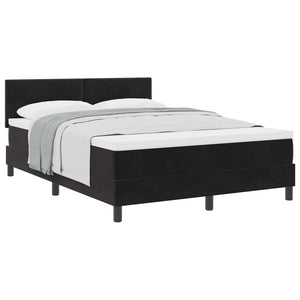 Boxspringbett mit Matratze Schwarz 140x190 cm Samt