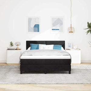 Boxspringbett mit Matratze 140x200 cm Samt Schwarz