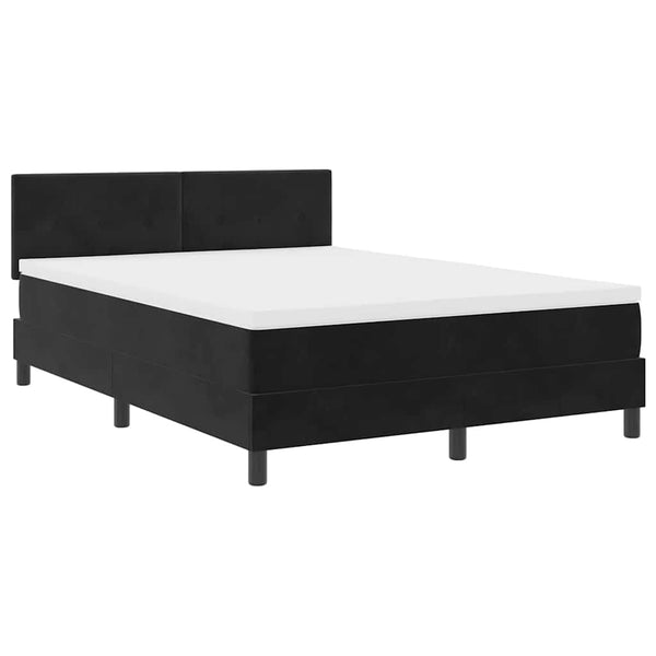 Boxspringbett mit Matratze Schwarz 160x200 cm Samt