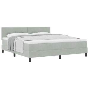 Boxspringbett mit Matratze Hellgrau Samt 180x200 cm
