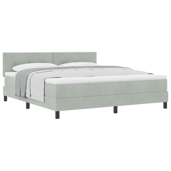 Boxspringbett mit Matratze Hellgrau Samt 180x200 cm