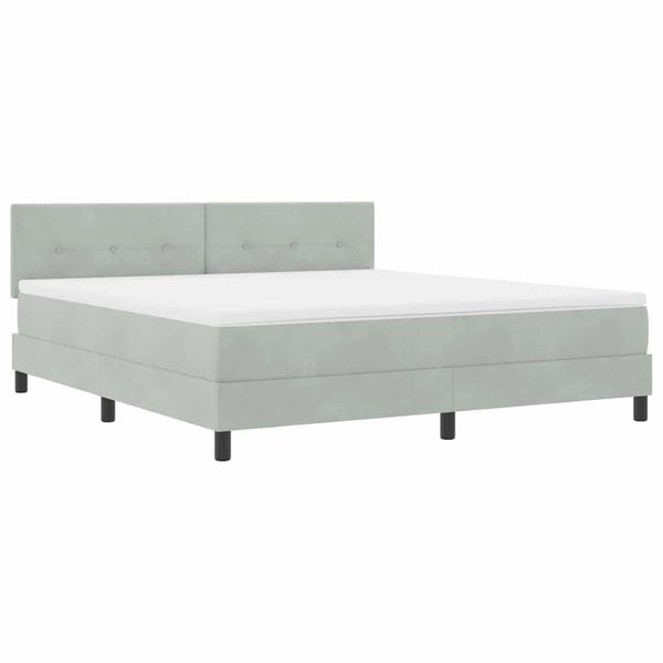 Boxspringbett mit Matratze Hellgrau Samt 180x200 cm