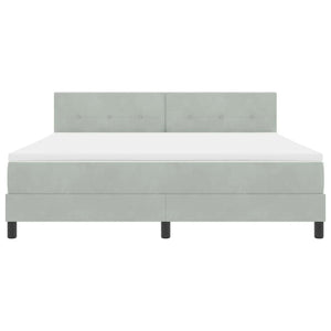 Boxspringbett mit Matratze Hellgrau Samt 180x200 cm