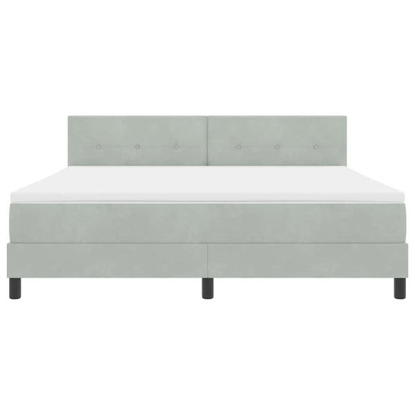 Boxspringbett mit Matratze Hellgrau Samt 180x200 cm
