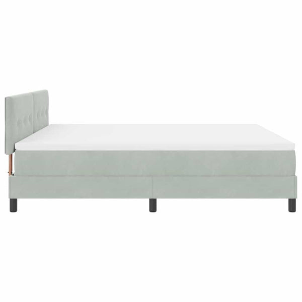 Boxspringbett mit Matratze Hellgrau Samt 180x200 cm