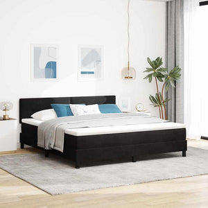 vidaXL Lit tapissier avec matelas Noir 180 x 200 cm Velours