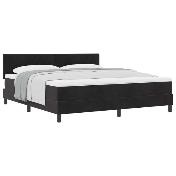 vidaXL Lit tapissier avec matelas Noir 180 x 200 cm Velours