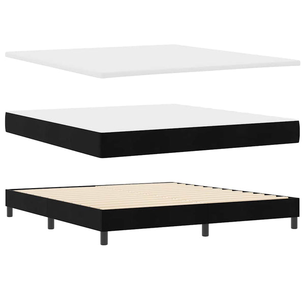 vidaXL Lit tapissier avec matelas Noir 180 x 200 cm Velours