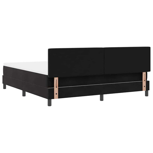 vidaXL Lit tapissier avec matelas Noir 180 x 200 cm Velours