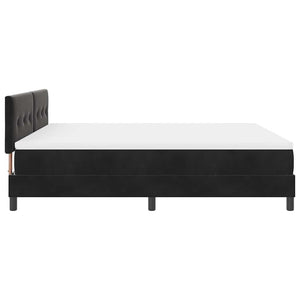 vidaXL Lit tapissier avec matelas Noir 180 x 200 cm Velours