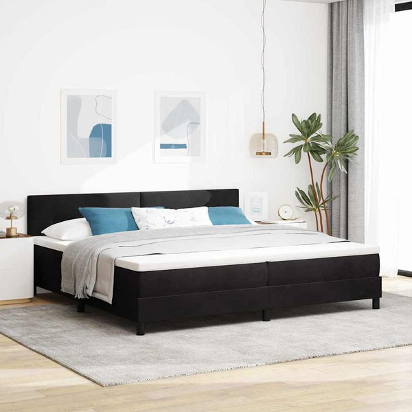 Boxspringbett mit Matratze Schwarz 200x200 cm Samt