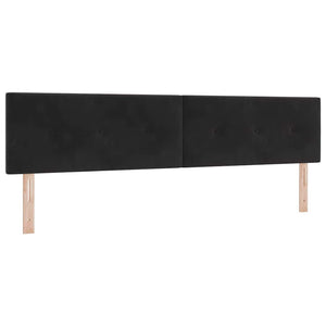 Boxspringbett mit Matratze Schwarz 200x200 cm Samt