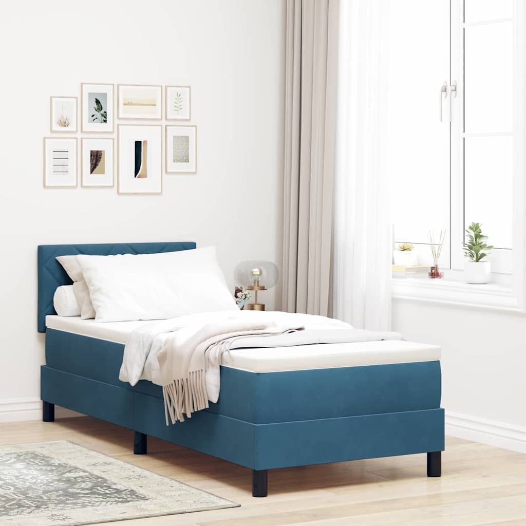 Boxspringbett Dunkelblau 80x200 cm Samt