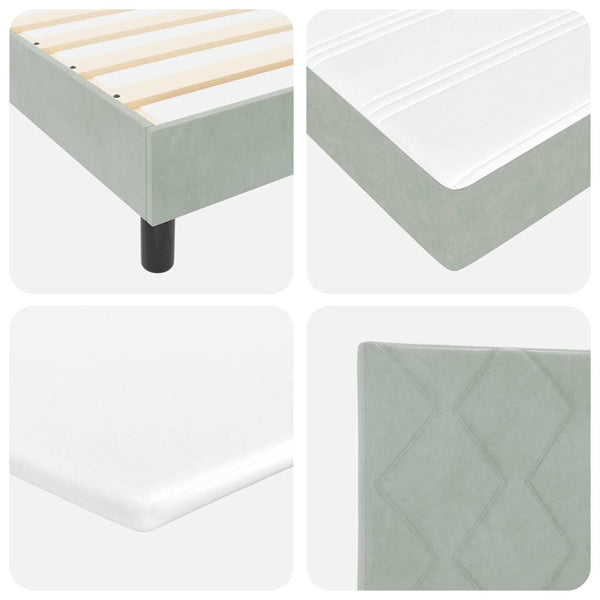 Boxspringbett Hellgrau Samt 90x190 cm