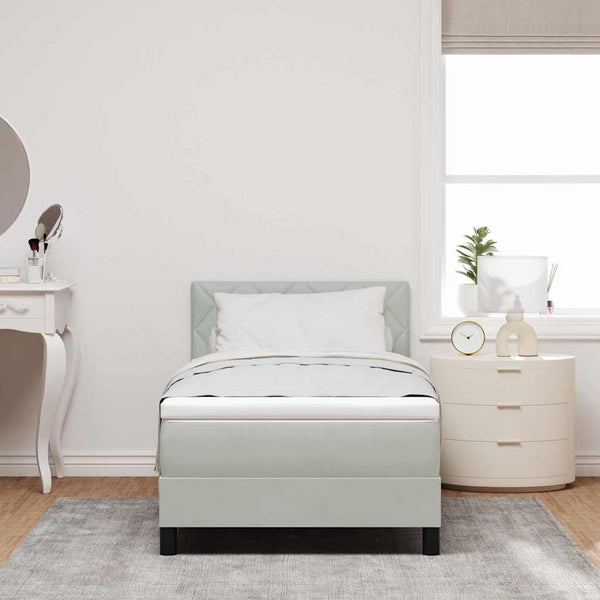 Boxspringbett Hellgrau Samt 90x190 cm