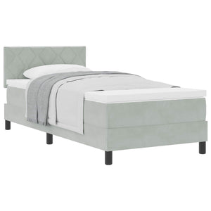 Boxspringbett Hellgrau Samt 90x190 cm