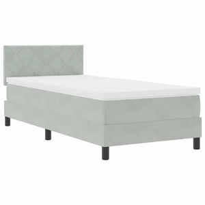 Boxspringbett Hellgrau Samt 90x190 cm