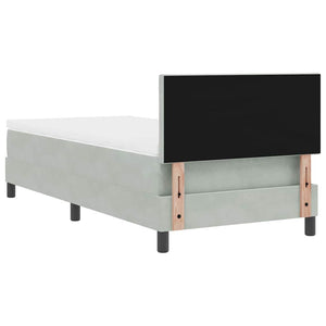 Boxspringbett Hellgrau Samt 90x190 cm