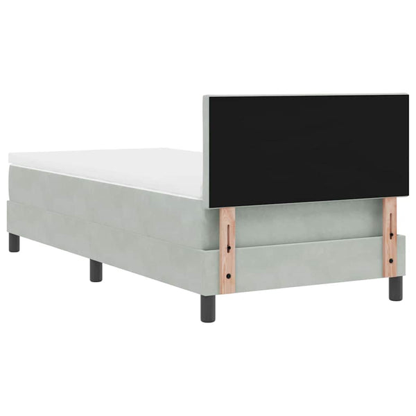 Boxspringbett Hellgrau Samt 90x190 cm