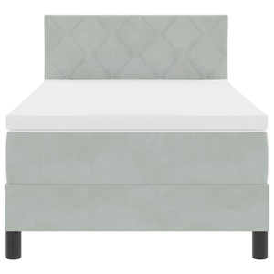 Boxspringbett Hellgrau Samt 90x190 cm
