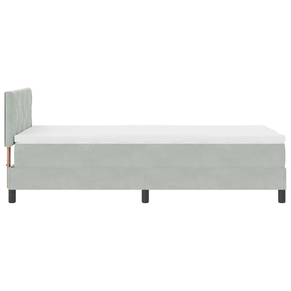 Boxspringbett Hellgrau Samt 90x190 cm