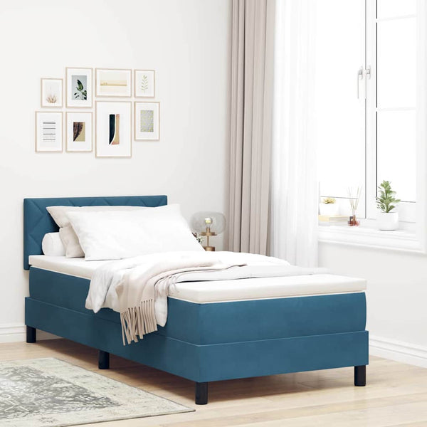 Boxspringbett Dunkelblau Samt 90x190 cm