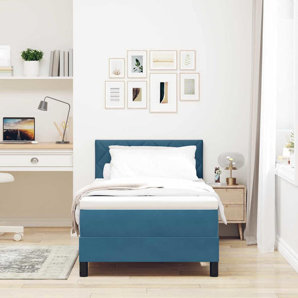 Boxspringbett Dunkelblau Samt 90x190 cm