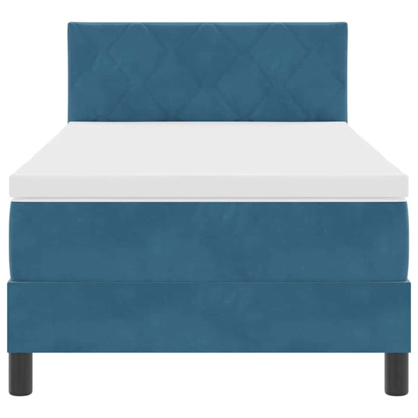Boxspringbett Dunkelblau Samt 90x190 cm