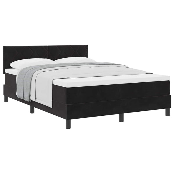 Boxspringbett Schwarz Samt 140x190 cm