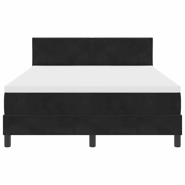 Boxspringbett Schwarz Samt 140x190 cm