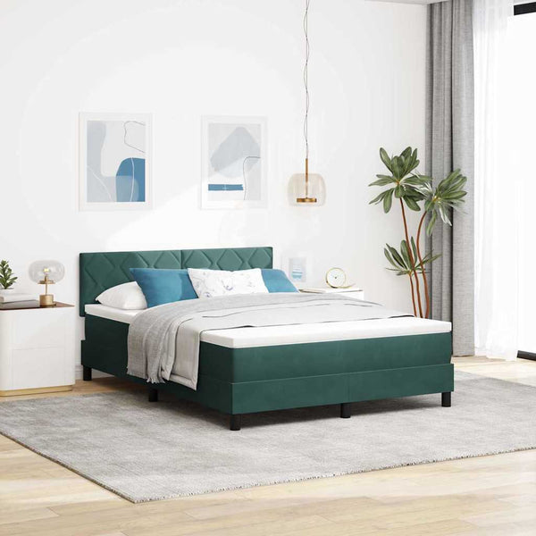 Boxspringbett Dunkelgrün 140x200 cm Samt