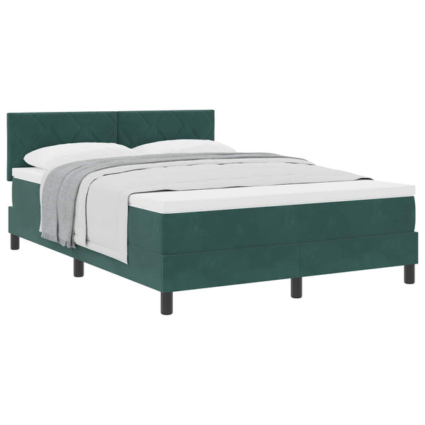Boxspringbett Dunkelgrün 140x200 cm Samt